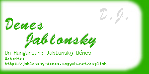 denes jablonsky business card